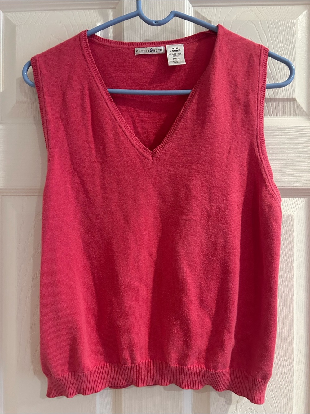 Cutter & Buck Women's Pink V-Neck Sleeveless Sweater Vest